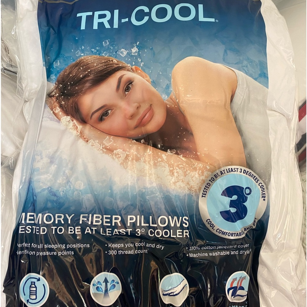 **NEW**  2 Pack Platinum Tri-Cool Memory Fiber Pillows